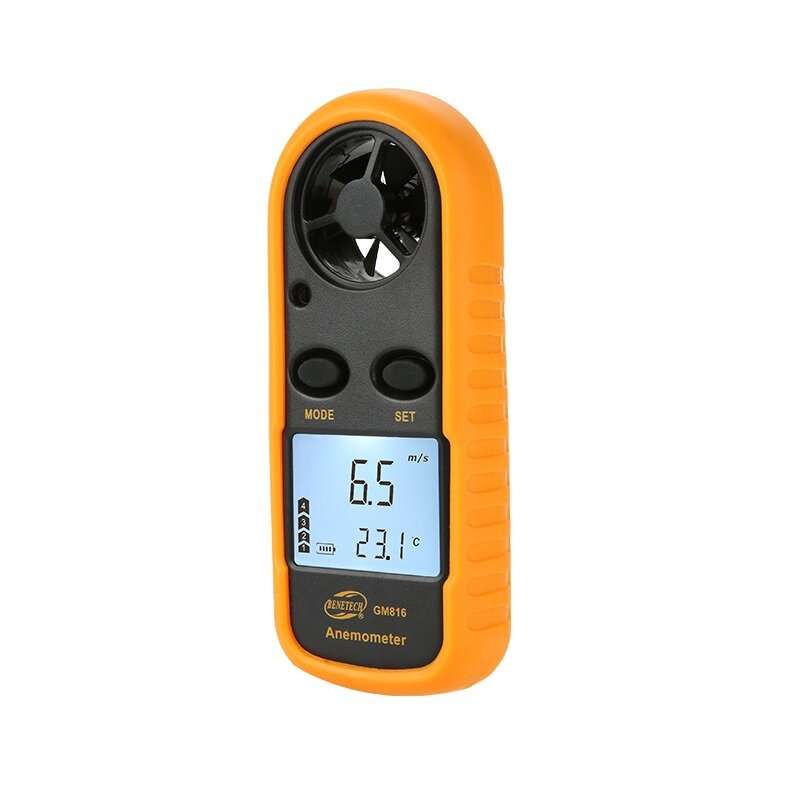 BENETECH GM816 Digital Anemometer Wind Speed Mini Air Airflow Temperature with LCD Backlight Wind Sp