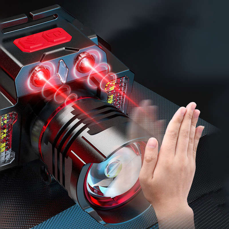 XMUND Portable Sensor Headlamp USB Rechargeable Zoom Fishing Torch Outdoor Super Bright Waterproof H