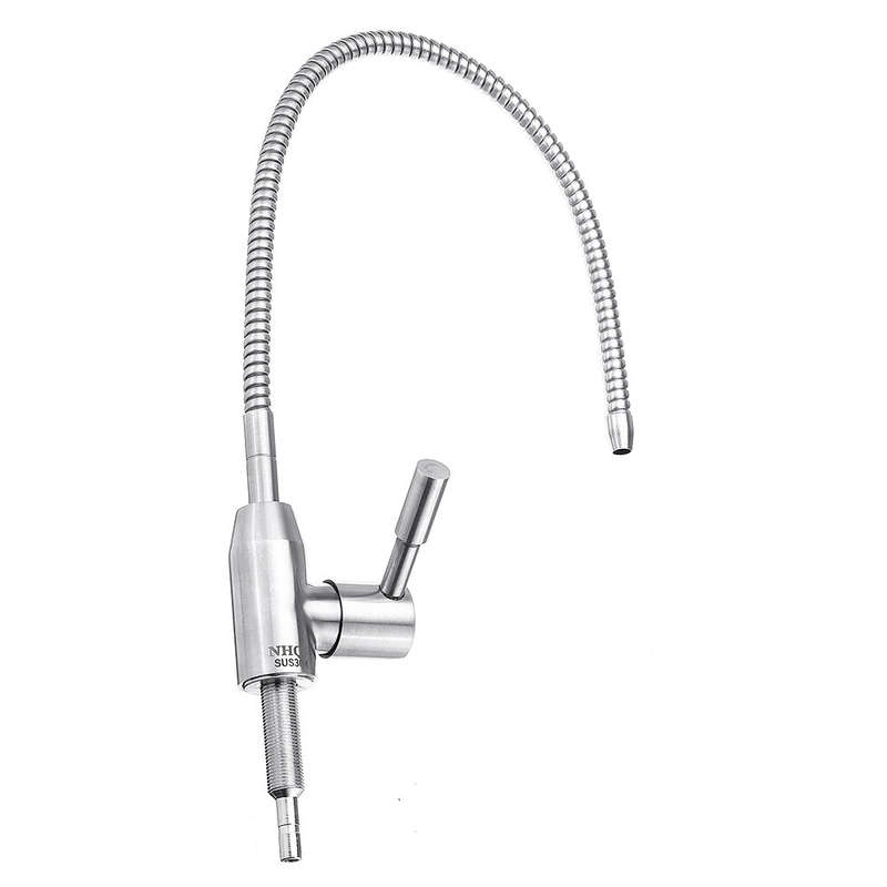 Stainless Steel Reverse Osmosis Faucet 360 Degree Swivel Spout Drinking Water Filter Faucet Single H