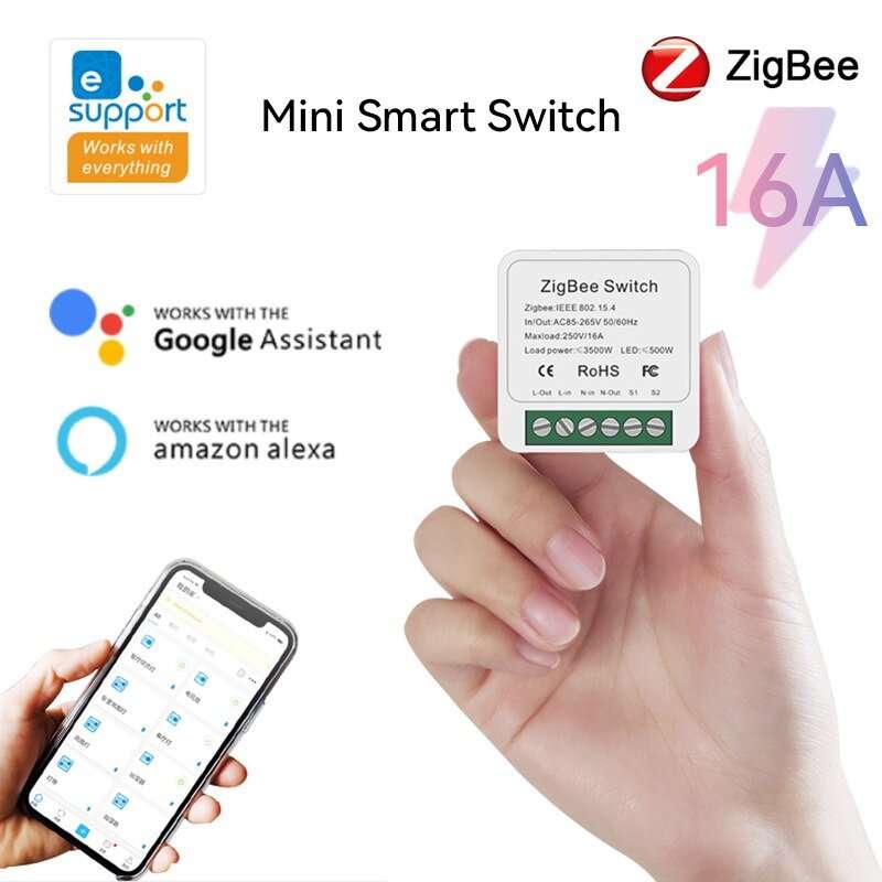 Ewelink 16A Zigbee3.0 Switch Smart Home Light Switches Module 2-Way Control Voice Control with Alexa