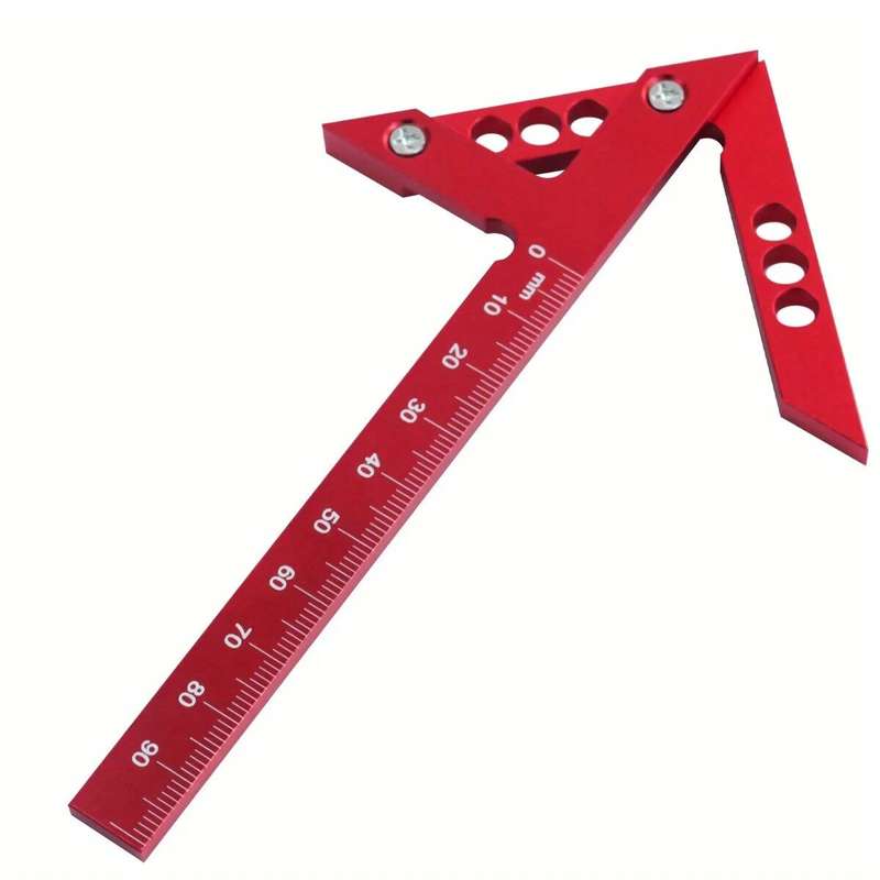 Aluminum Model Center Finder Woodworking Square 45/90 Degree Metric Right Angle Line Gauge Enduring