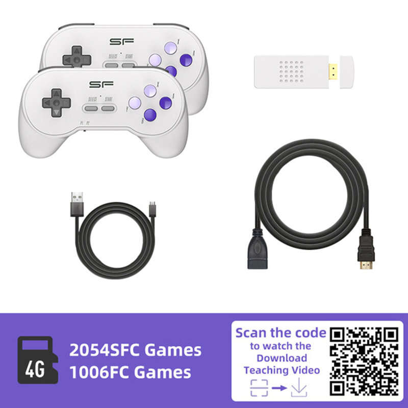 Data Frog 4GB 3000 Games USB Wireless TV Game Console FC SFC Retro Video Game Player Portable Retro