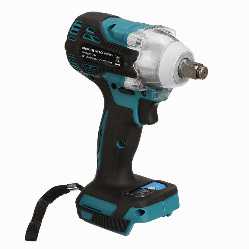 Drillpro 18V 300N.M Bare Metal Cordless Electric Brushless Impact Wrench Stepless Speed Change Switc