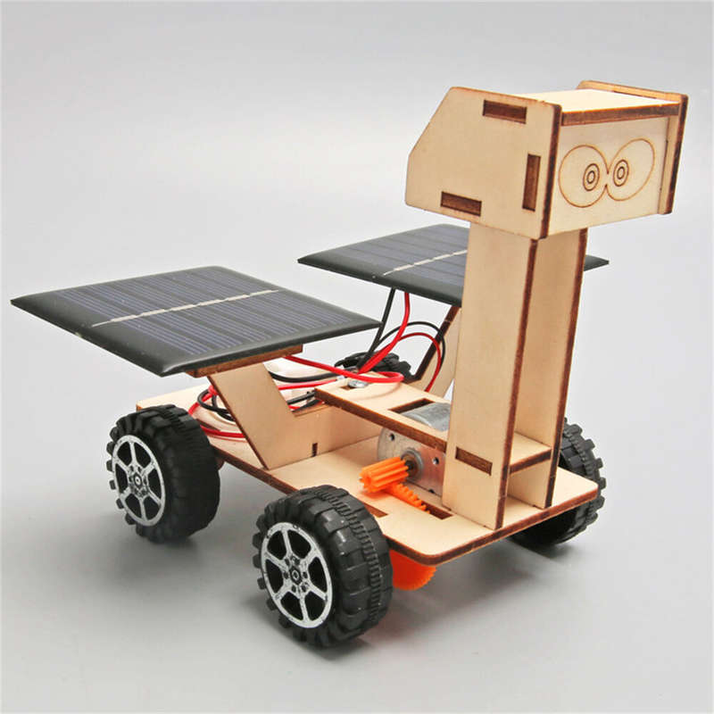 Wooden Solar Power Lunar Exploration Rover Model Assembly Kit DIY Children's Science Experiment Educ