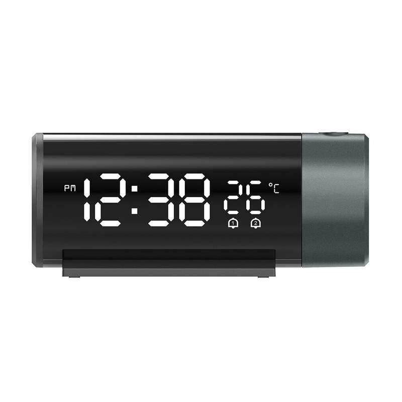 Multifunctional Projection Clock Time Temperature Digital Display Dual Clock LED Screen Backlit USB
