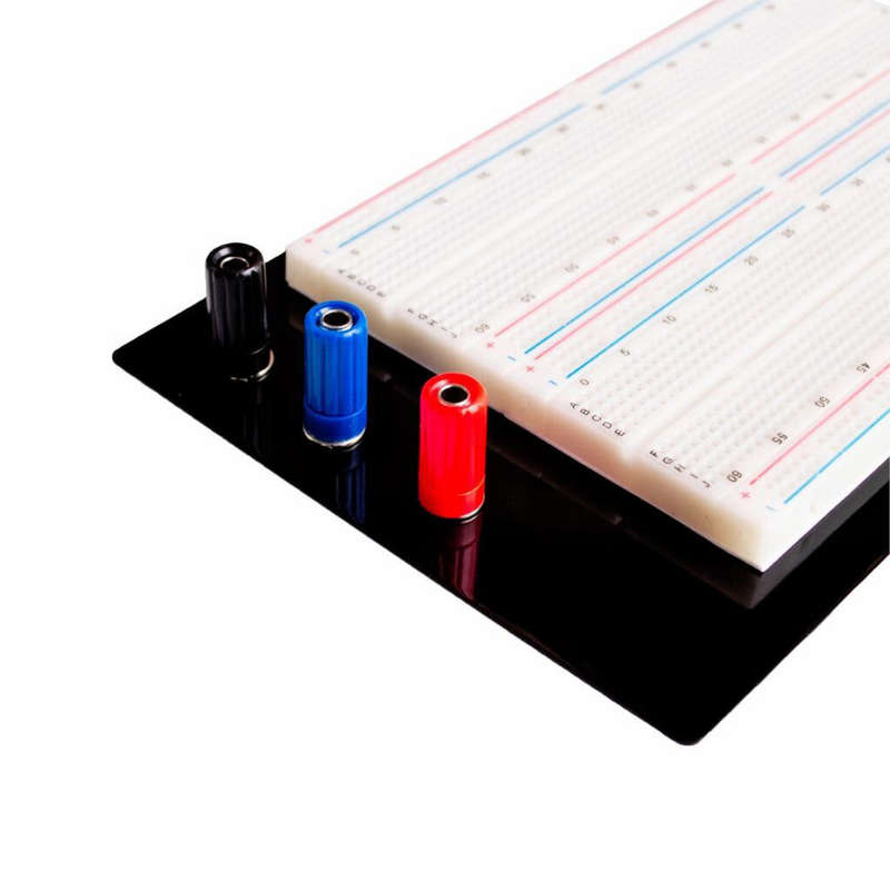 1660 Hole Breadboard Experimental Bench Solderless Circuit Test Version Recyclable Black Aluminium P