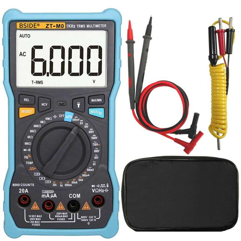 BSIDE ZT-M0 Digital Multimeter True RMS 6000 LCD Smart/Manual DC/AC Current Voltage Capacitance Resi