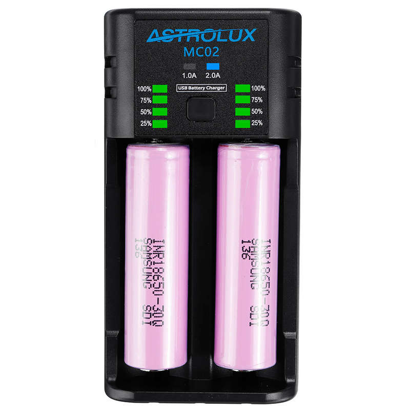 Astrolux MC02 2 in1 USB Charging Mini Battery Charger Portable Mobile Phone Power Bank Current Optio