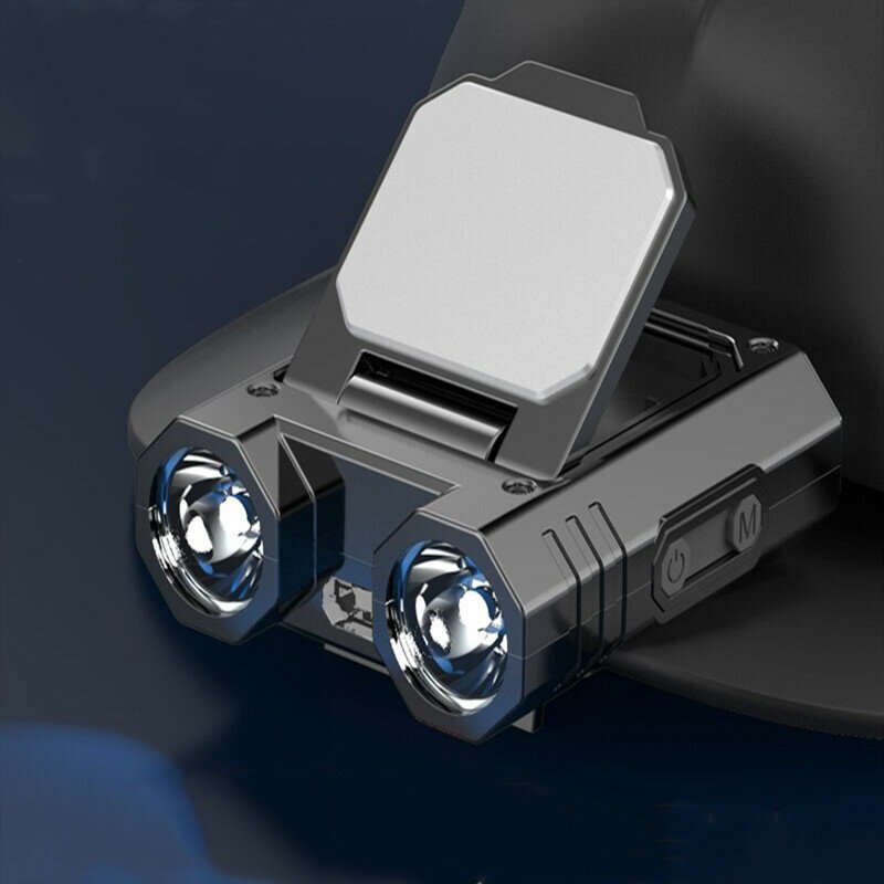 Mini Rechargeable Head Lamp XPE Hat Clip Light Stepless Dimming Rechargeable LED Headl Light for Cam