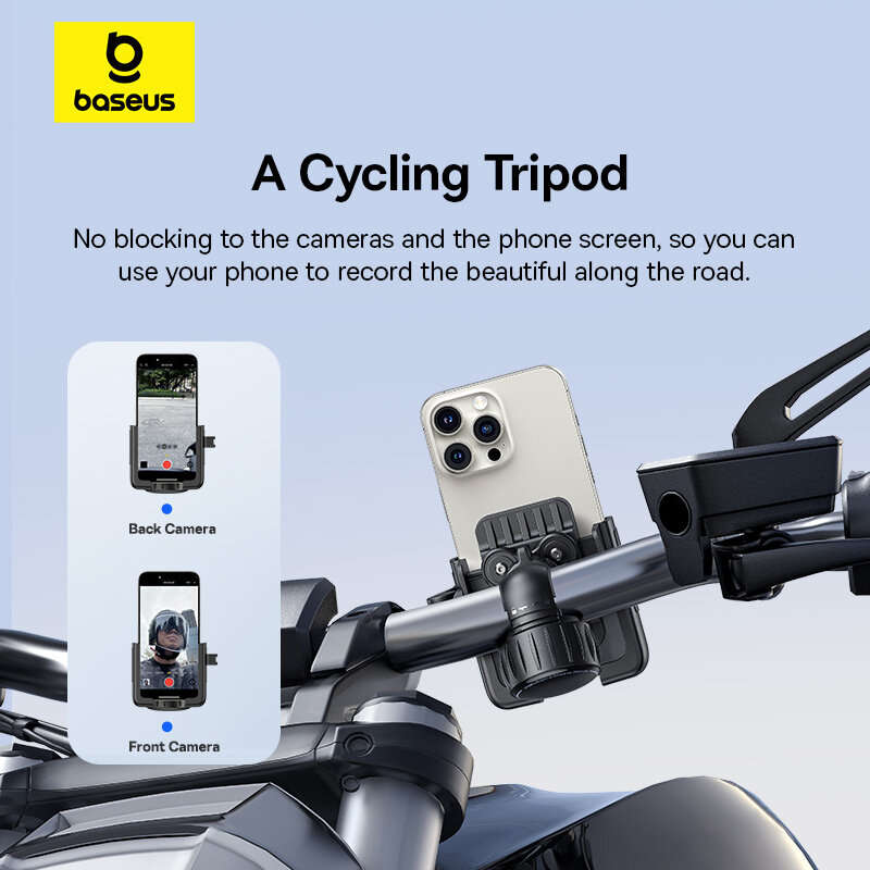 Baseus Phone Holder 5.7"-7.2" Adjustable Phone Clip Stand Shockproof Portable Bike Holder Phone Brac