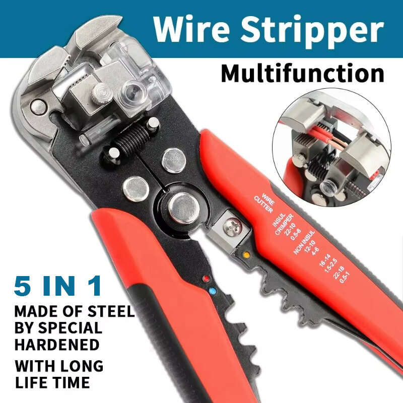 5-in-1 Multifunctional Wire Stripper Automatic Scissors Press Plier Electrician Crimping Pliers Disa