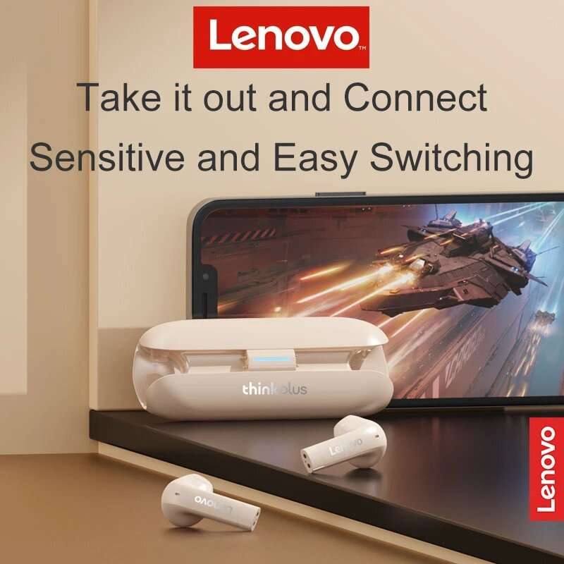 Lenovo TW60 TWS Earphones Wireless bluetooth 5.3 Headphones 13mm Drivers HiFi Stereo Mini Portable H