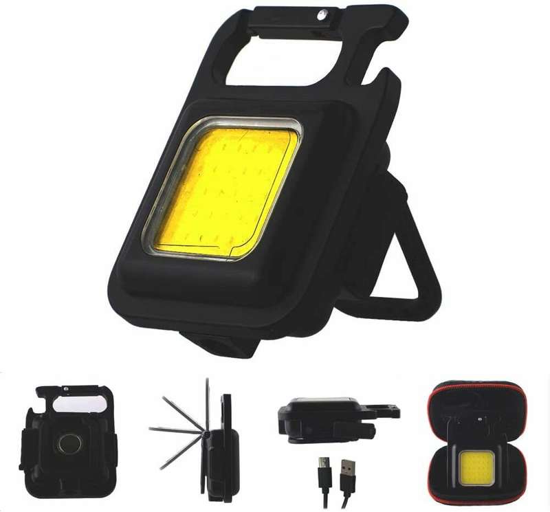 Mini Multi-functional Rechargeable Emergency Light Keychain LED Flashlight Portable Work Light Bottl