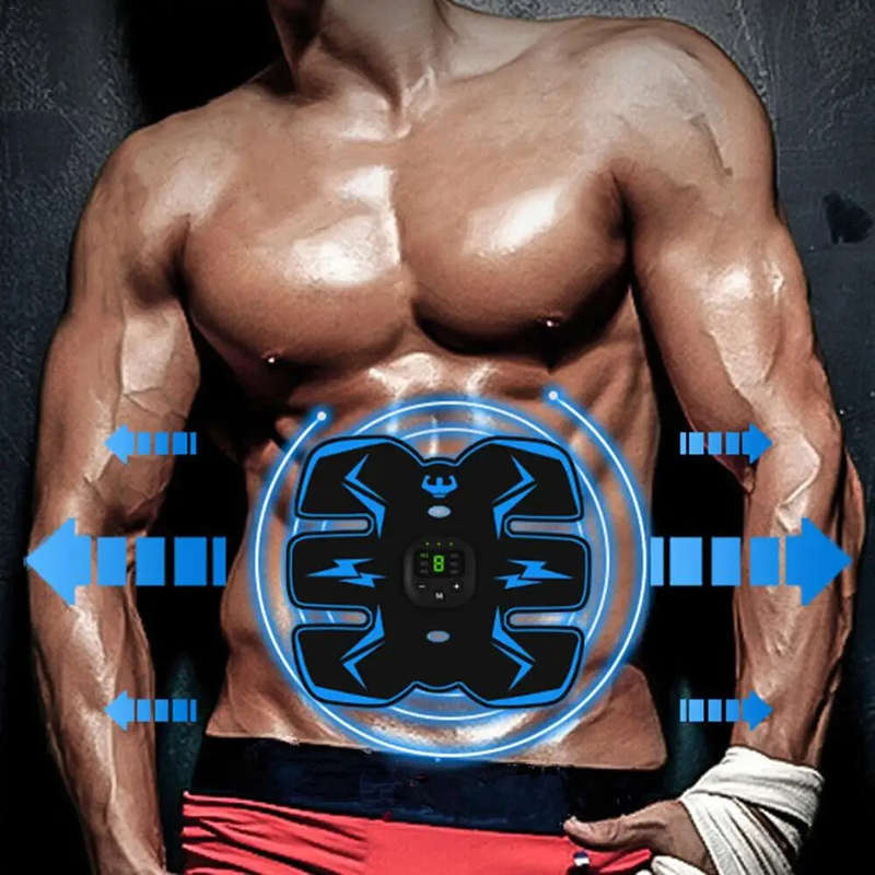 Abdominal Arm Muscle Training Stimulator Set EMS Electrical Body Shape Trainer with LCD Display Rech
