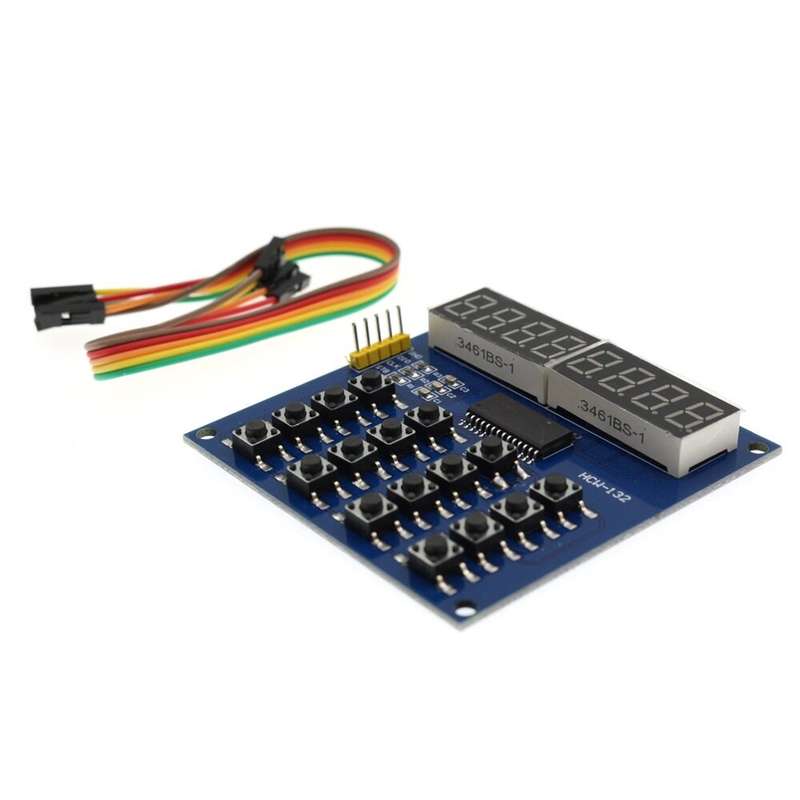 TM1638 3-Wire 16 Keys 8 Bits Keyboard Buttons Display Module Digital Tube Board Scan And Key LED Gee