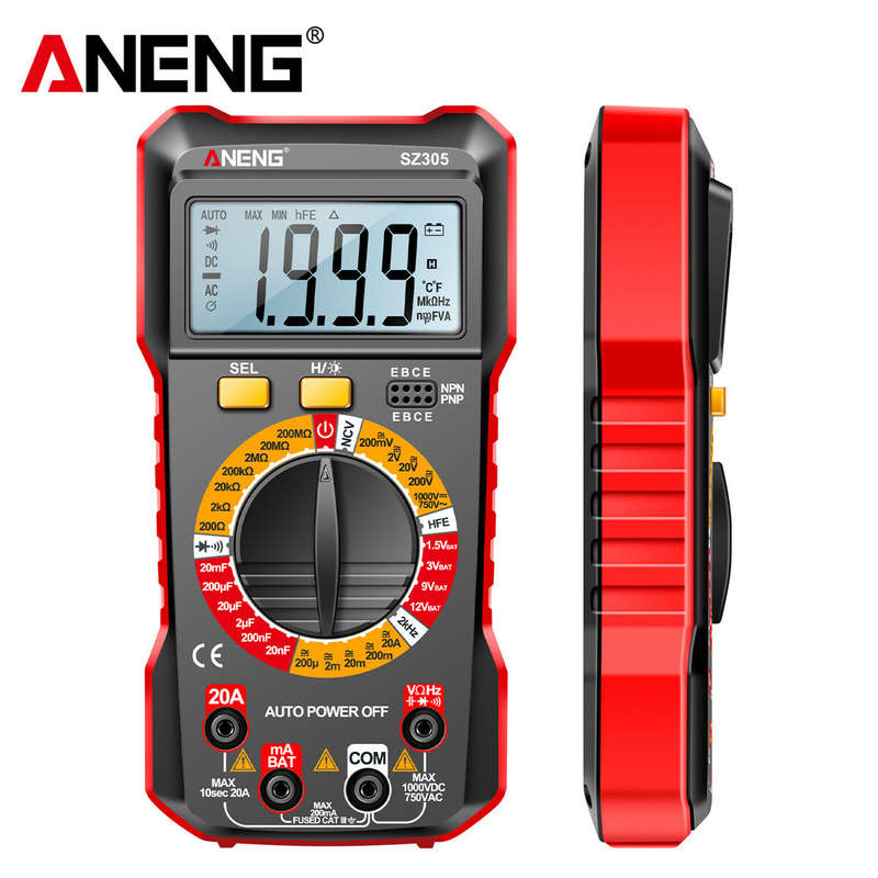 ANENG SZ305 1999 Counts Multimeter Capacitor Testers Professional Smart Voltmeter AC/DC Votage Curre
