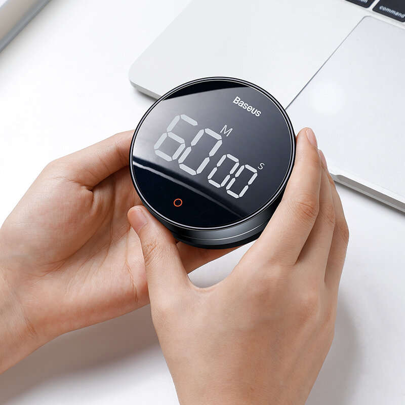 Baseus Magnetic Digital Kitchen Timer Countdown Timer for Kids Large LCD Display Volume Adjustable