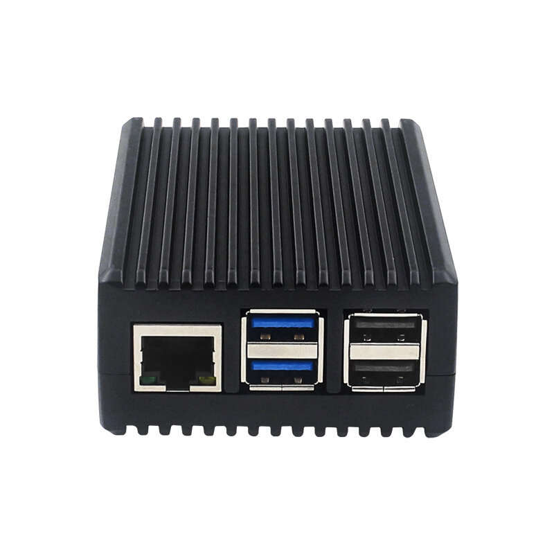 Raspberry Pi 5 Passive Cooling Case Aluminum Alloy Dissipation Striped Shell Box
