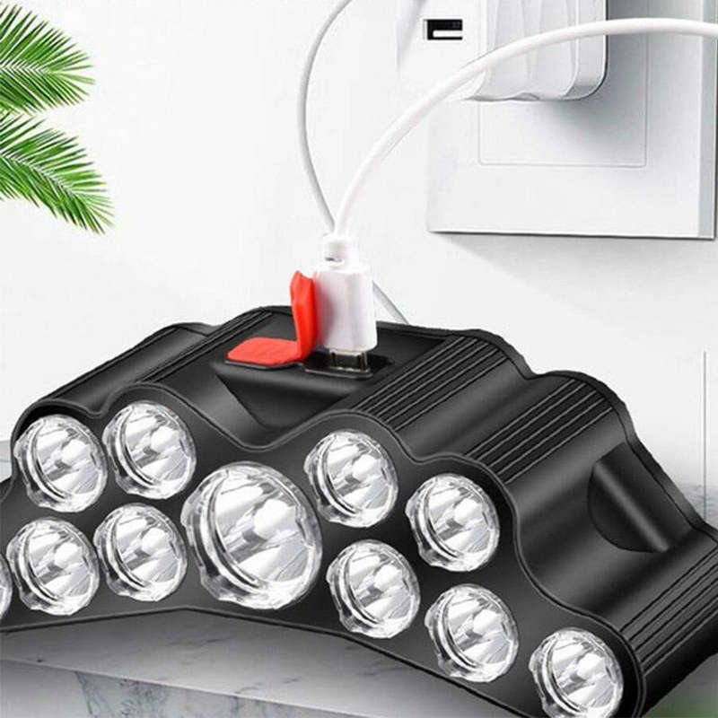 XMUND Camping Headlight Head Flashlight Head Light 11 LED Headlamp Rechargeable Powerful Head Lamp B