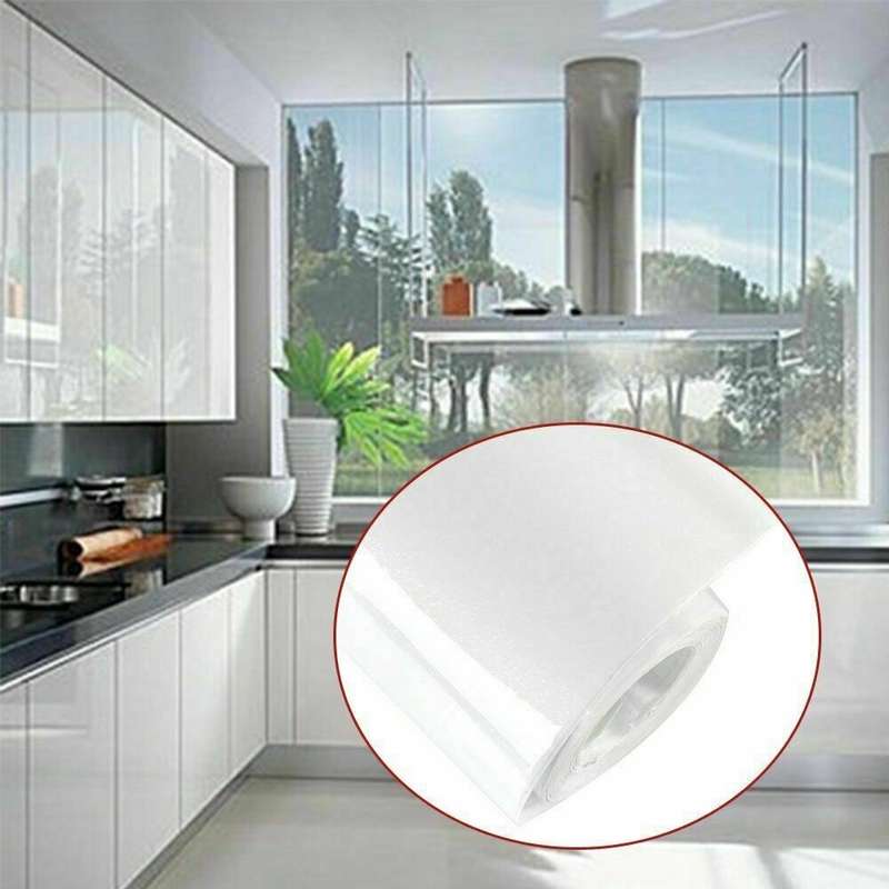 DIY Decorative Film Gloss Wall Stickers Kitchen Cabinet Cupboard Wardrobe Covering Self-adhesive Wal
