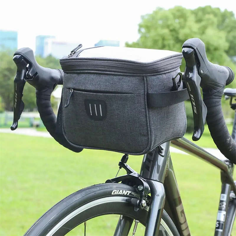 5L Bicycle Handlebar Bag Large Capacity Waterproof Phone Case Holder 6.7 Inches Touchscreen Cycling