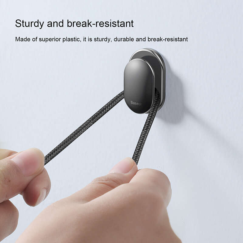Baseus 4Pcs Car Hooks Organizer Storage Hanger for USB Cable Headphone Key Storage Car Adhesive Hook