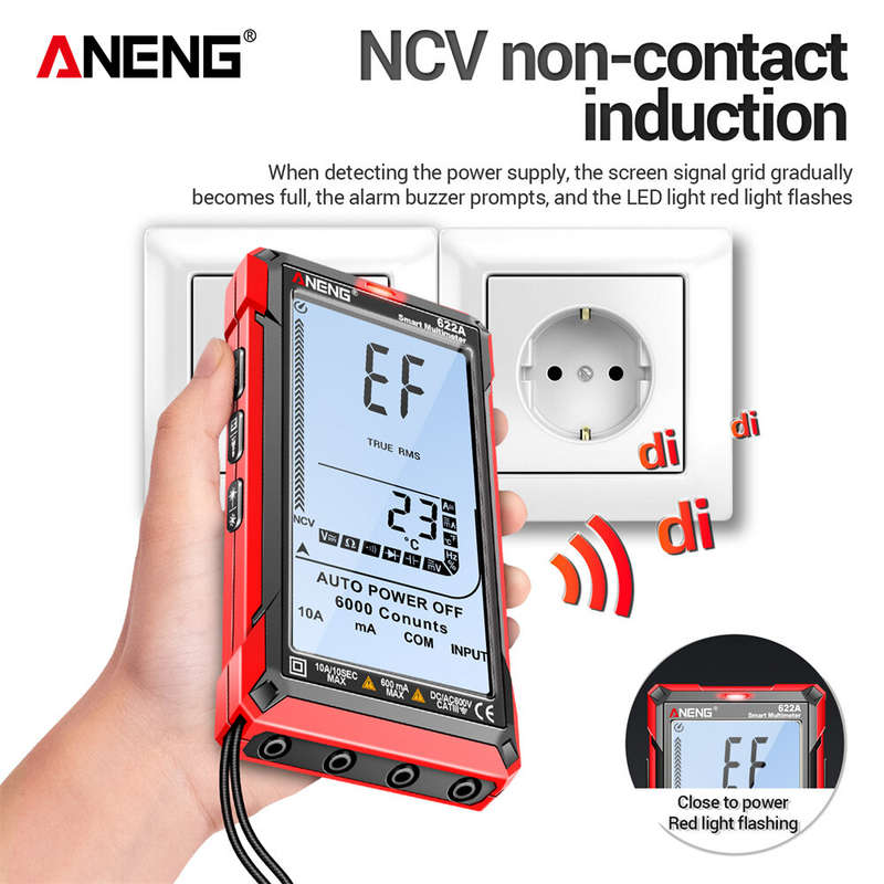 ANENG 622A Digital Smart Multimeter 10A Tester Meter Auto Range True RMS DC/AC 6000 Multitester With