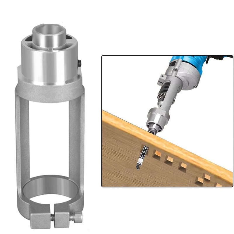 Cast Aluminum Square Hole Drill Bit Adapter for Hand Electric Drills Easy Installation Durable Woodw