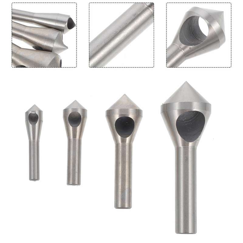 4pcs Set Titanium Countersink Deburring Drill Taper Hole Cutter Steel/Aluminum Countersunk Head Cham