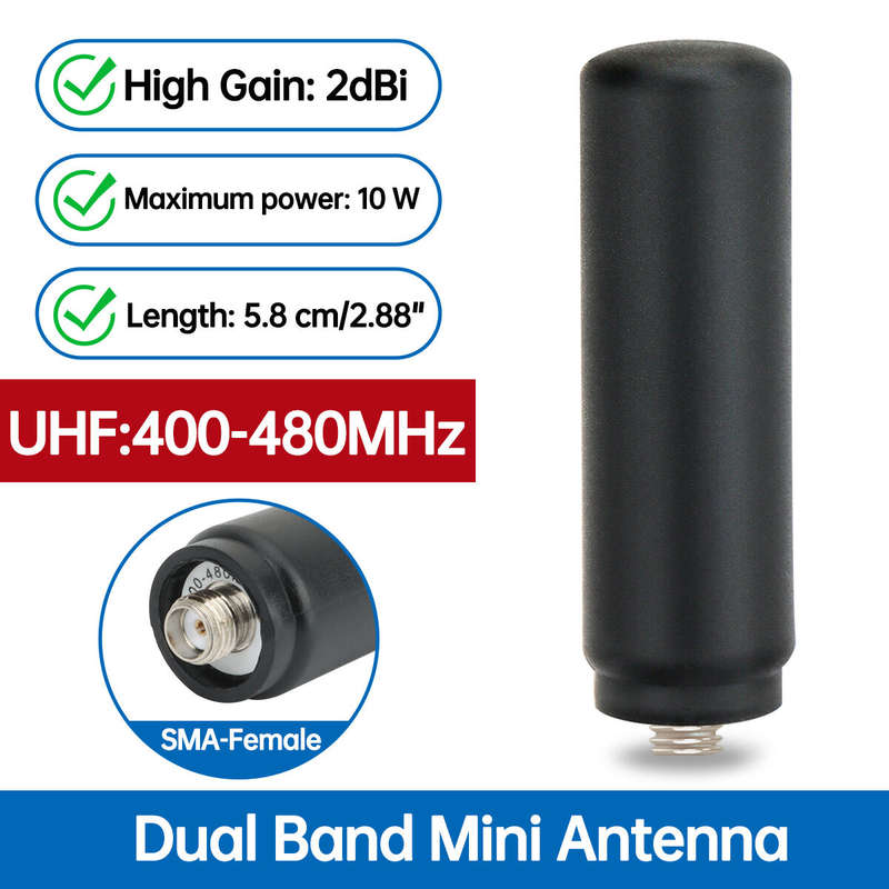 ABBREE AR-243 SMA-Female Mini Antenna UHF 400-480MHz Short Small Antenna for Walkie Talkie Baofeng B