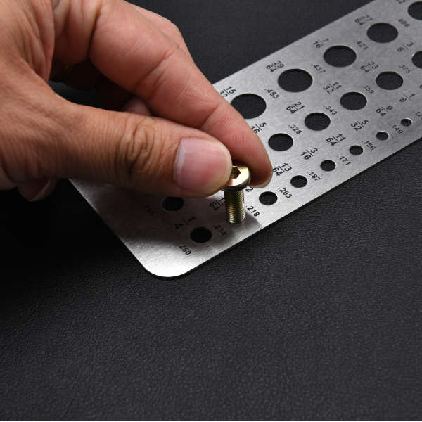 29-Hole Bolt Dropper Stainless Steel Drill Gauges for 1/16 Inch to 1/2 Inch Size Bits 17/64-1/2 0.06