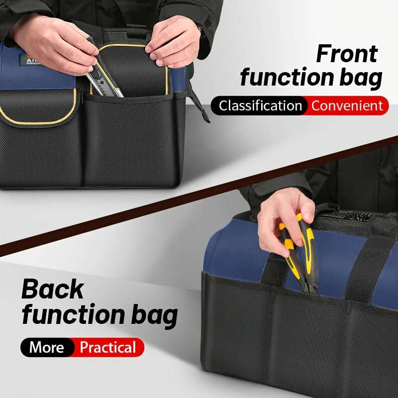 16 Inch 1680D Oxford Multifunctional Tool Bag Waterproof Wear-Resistant High Capacity Electrician St