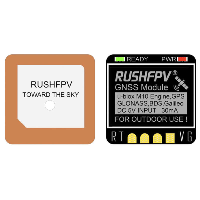 RUSHFPV GNSS Mini M10 GPS Module 10HZ Rate Built-in Ceramic Antenna for RC Airplane FPV Freestyle Dr