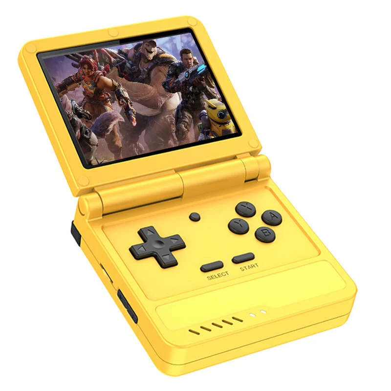 Powkiddy V90S Retro Flip Handheld Game Console 3.5 Inch IPS 3000mAh Foldable Open-Source Linux Syste