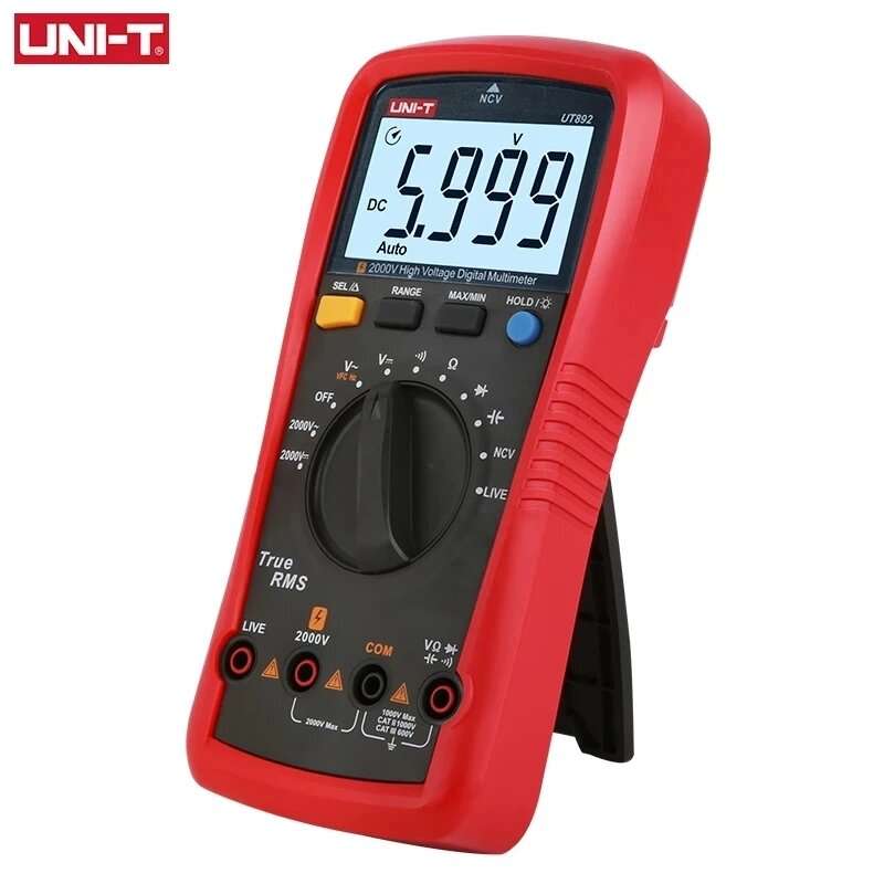 UNI-T Digital Multimeter UT892 2000V AC DC Voltmeter True RMS Capacitor Tester Frequency Meter NCV L