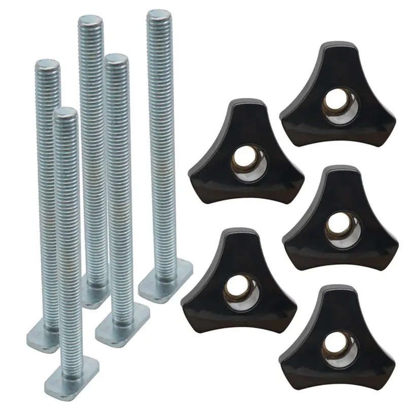 5 Pack T Bolt Knob Kit Miter Track Sliding Nut Woodworking Tool Jigs Screw Fixture For Workbench T-S