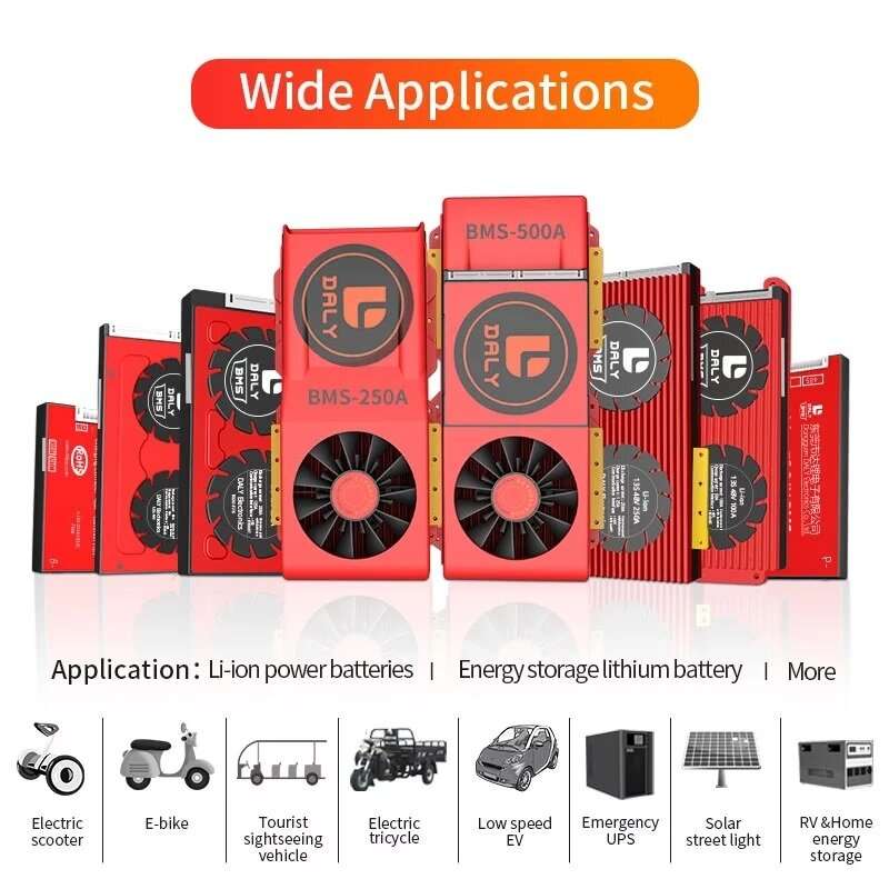 DALY BMS 16S 48V 150A 200A 250A Bluetooth 485 to USB Device CAN NTC UART Software Li-on Battery Prot