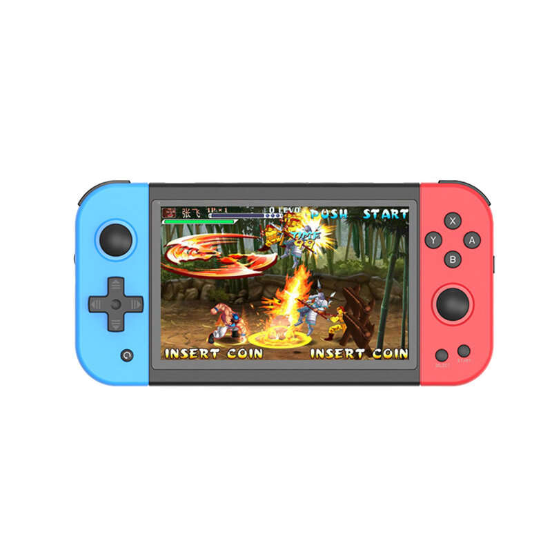 POWKIDDY X51 32GB 64GB 6000 Games Handheld Game Console CPS FBA FC GB FC MD PS1 5 Inch Large Screen