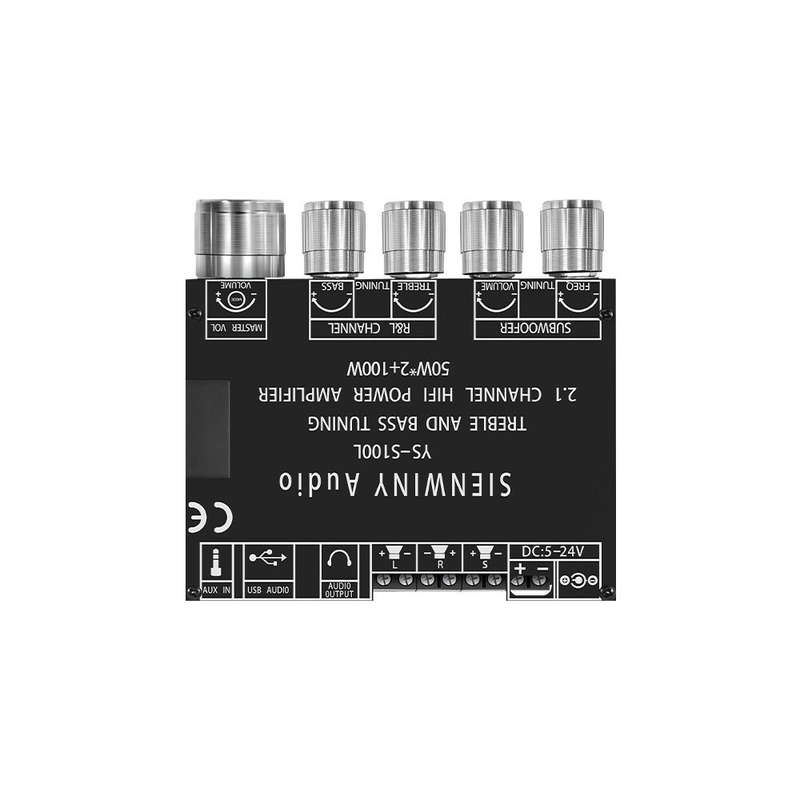 YS-S100L 2.1 Channel bluetooth 5.0 Audio Amplifier Board 50W2+100W High Power Subwoofer Stereo Ampli