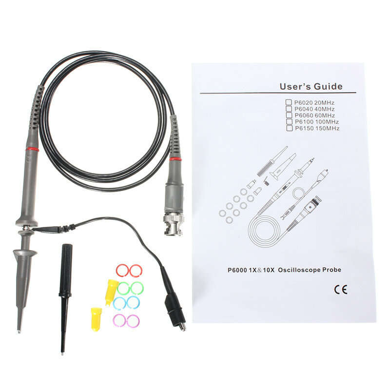 P6100 Oscilloscope 100MHz PKCATI BNC Clip Probes Clip Cable