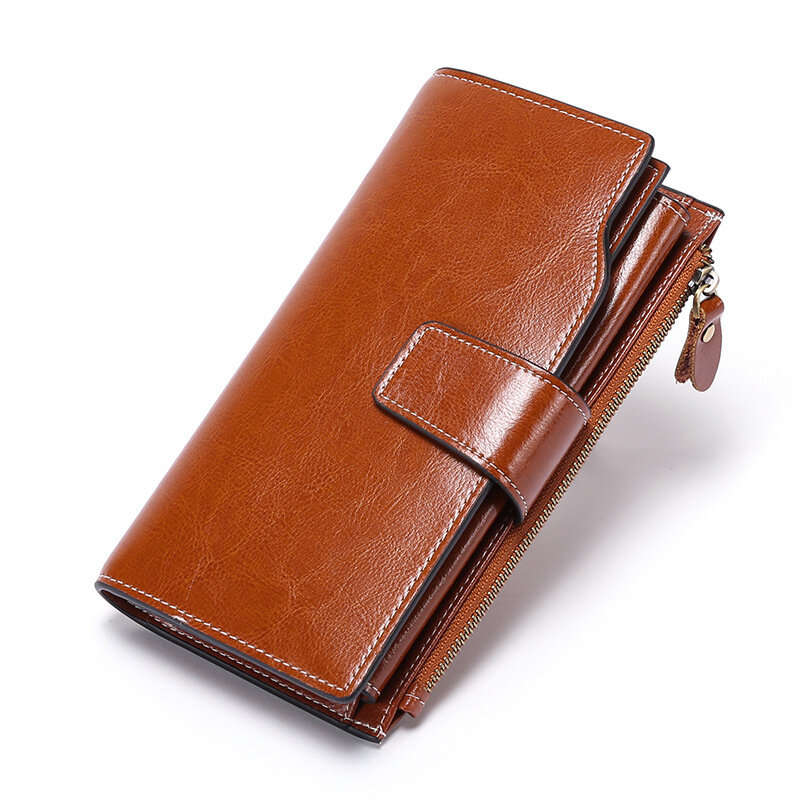 Sendefn Retro Fashion Rfid Multi-Card Slots Genuine Leather Phone Wallet Bag