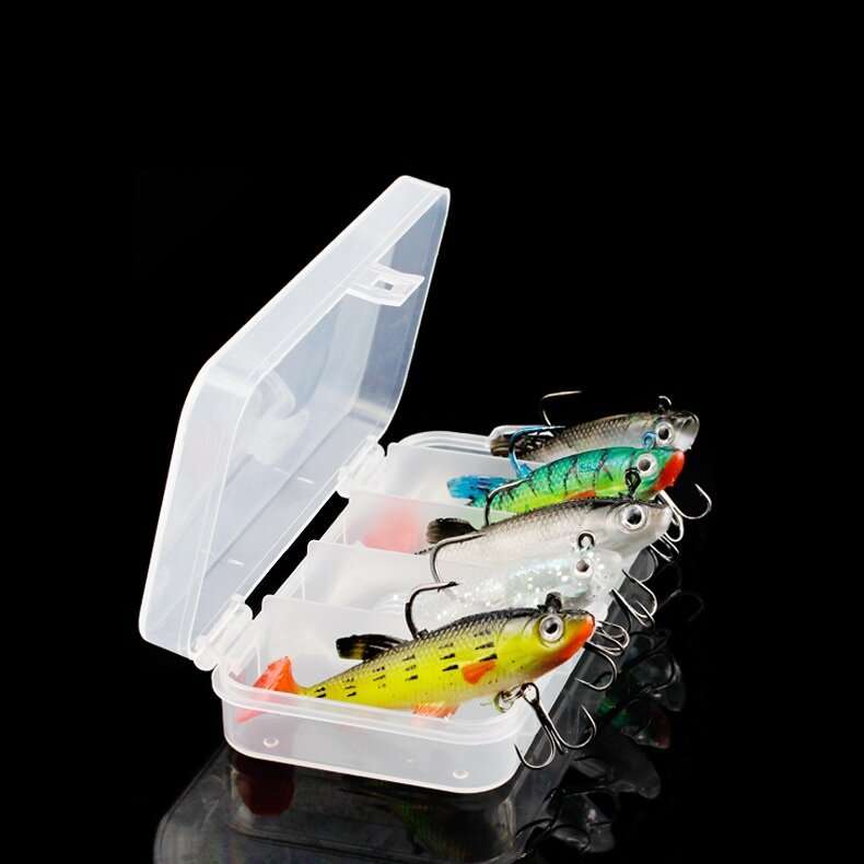 ZANLURE T Tail Fishing Lures Kit 3D Fish Eye Double Hook Design Fishing Lures Baits Tackle Set for F