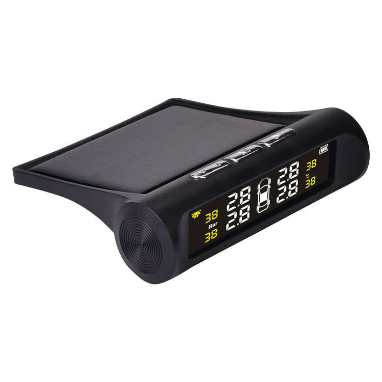 Solar Power TPMS Car Tire Pressure Alarm Monitor System Auto Security External Sensor Tyre Pressure