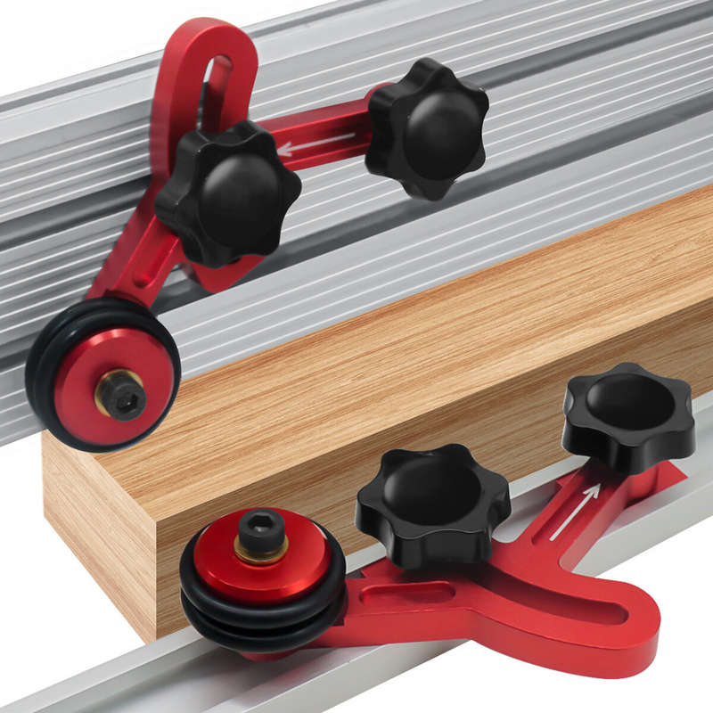 1 Pair Bearing Roller Feeder Precision Clear-Cut Stock Guides Woodworking Aluminum Feather Loc Board