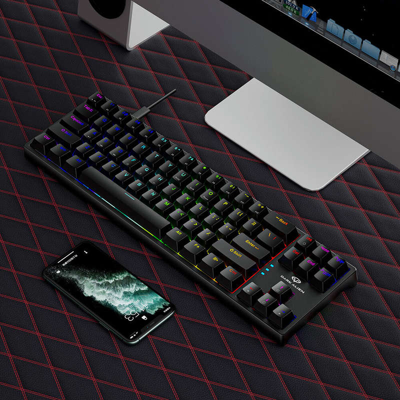 DarkAlien K710 Mechanical Gaming Keyboard 71 Keys Blue/Red Switch Hot Swappable RGB Backlit Detachab