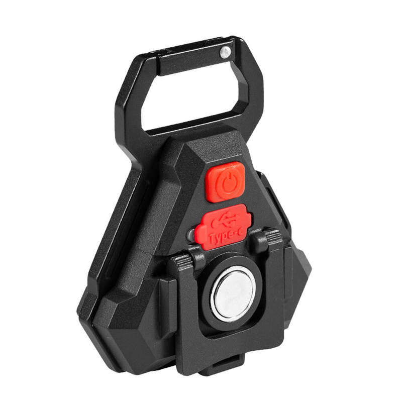 LED Keychain Light Type-c Rechargeable Portable Camping Lamp Powerful COB Torch With Magnet Hook Cor