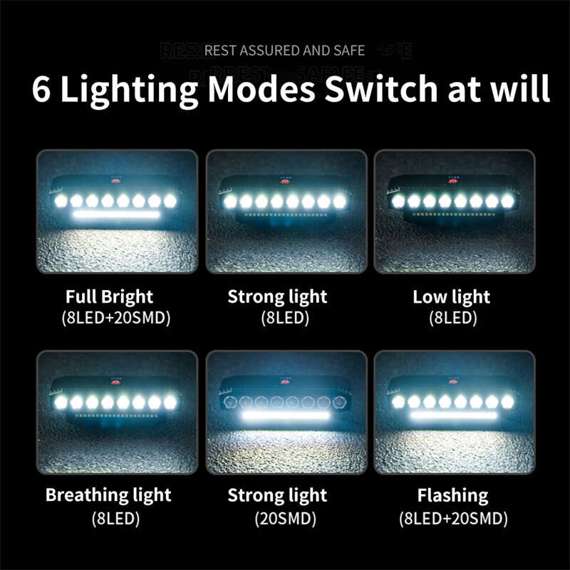 Cansses 3 in 1 4000mAh Battery Bike Headlight 6 Light Modes USB Fast Charging Waterproof Power Bank