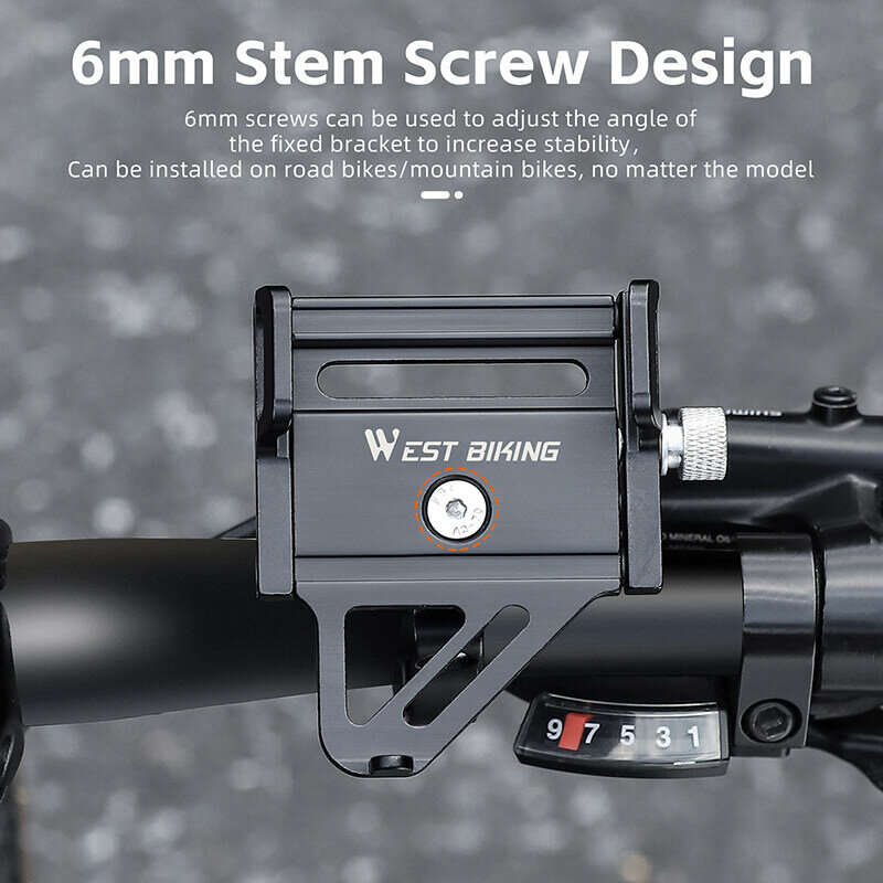 WEST BIKING Bike Holder Aluminum Alloy 180 Adjustable Shockproof Anti-fall Handlebar Holder Suit for