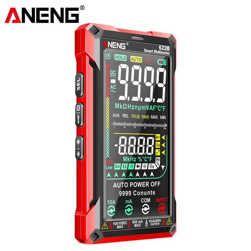 ANENG 622B Digital Smart Multimeter 10A Tester Meter Auto Range True RMS DC/AC 9999 Multitester With