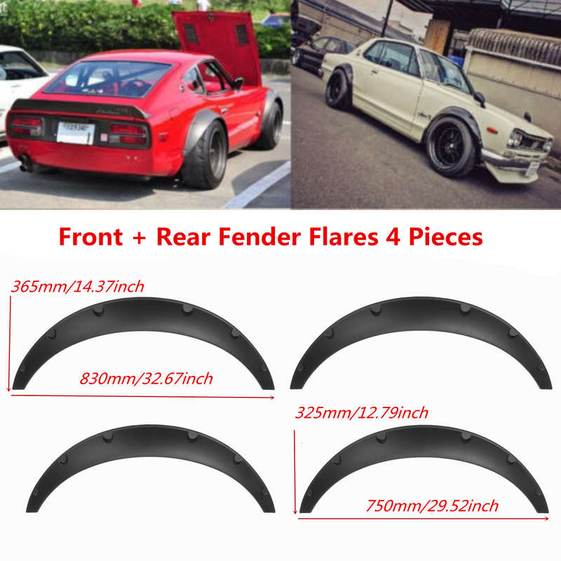 4-Piece/Set Universal Car Wheel Arch Tire Guard Decorative Fender Flexible Yet